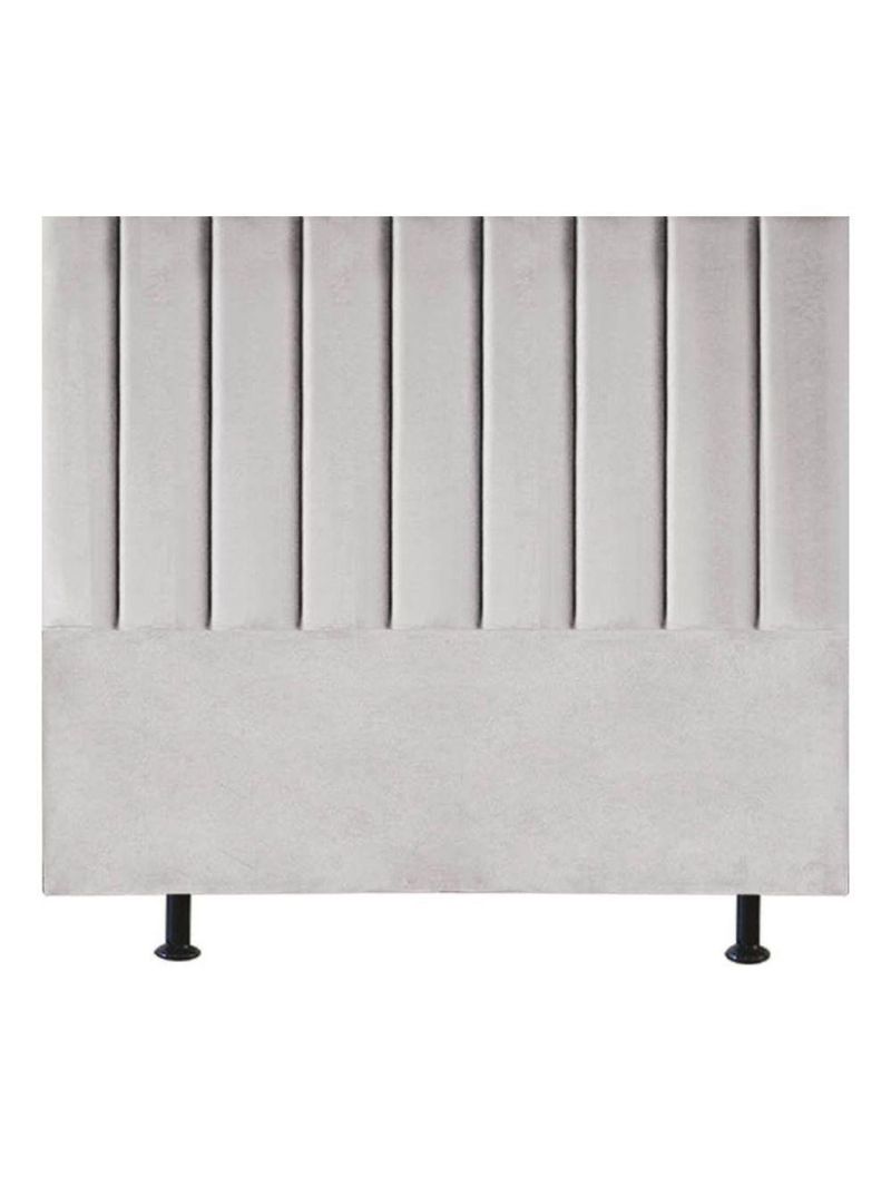 Cabeceira Estofada Cama Box King 195 Cm Taís Linho cinza Claro