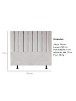 Cabeceira Estofada Cama Box King 195 Cm Taís Linho cinza Claro