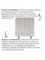 Cabeceira Estofada Cama Box King 195 Cm Taís Linho cinza Claro