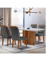 Sala De Jantar Mesa Olimpia 120cm Mdf 4 Cadeiras