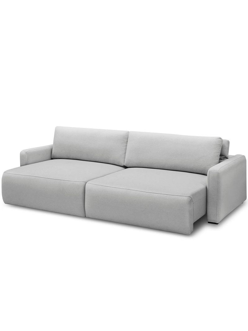 Sofá Retrátil Reclinável Para Sala De Estar Living 240cm Sevilha F04 Bouclê Cinza - Lyam Decor