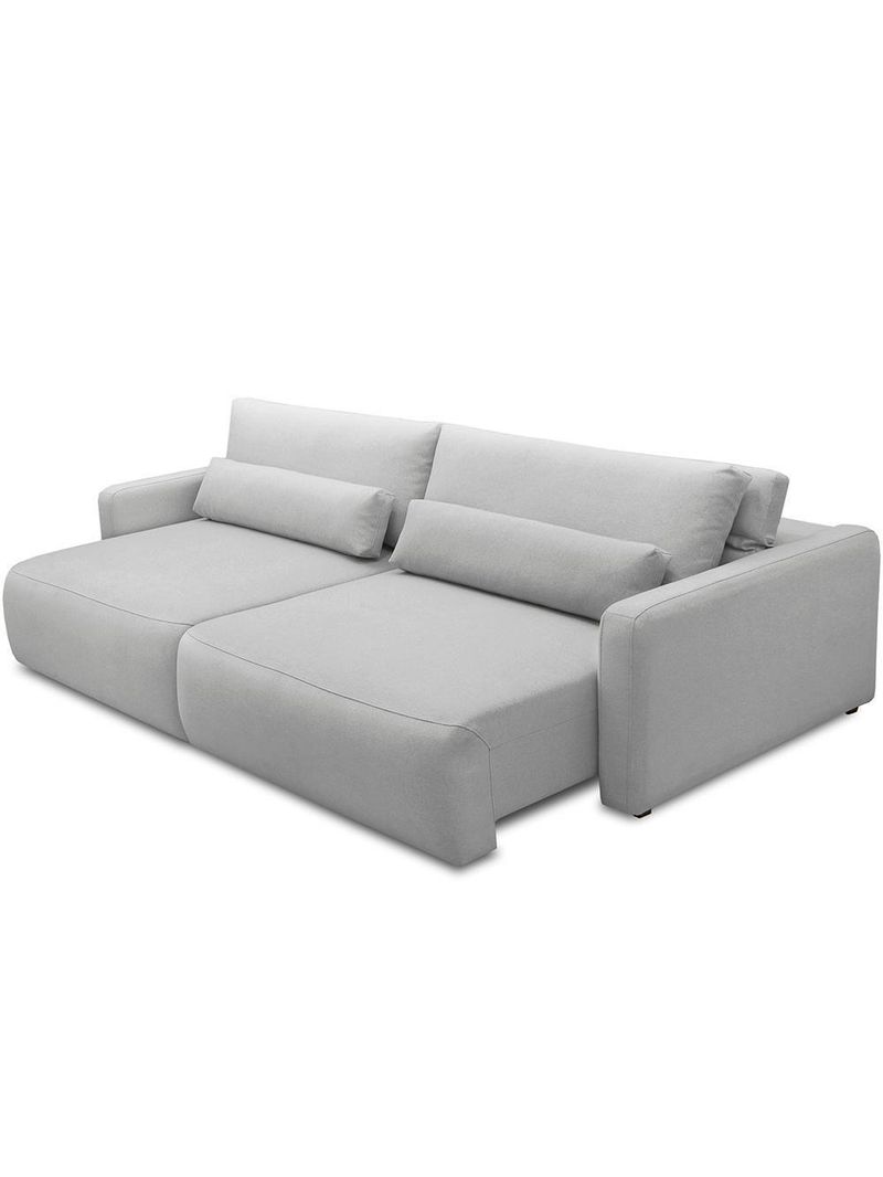Sofá Retrátil Reclinável Para Sala De Estar Living 240cm Sevilha F04 Bouclê Cinza - Lyam Decor