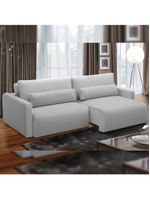 Sofá Retrátil Reclinável Para Sala De Estar Living 240cm Sevilha F04 Bouclê Cinza - Lyam Decor