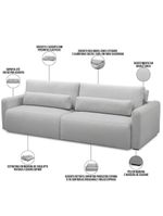 Sofá Retrátil Reclinável Para Sala De Estar Living 240cm Sevilha F04 Bouclê Cinza - Lyam Decor
