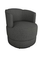 Poltrona Base Giratoria Marselha Linho Vancouver Milani Store Chumbo