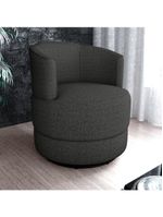 Poltrona Base Giratoria Marselha Linho Vancouver Milani Store Chumbo