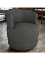 Poltrona Base Giratoria Marselha Linho Vancouver Milani Store Chumbo