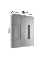 Guarda Roupa Solteiro Heros 4 Portas E 2 Gavetas Moderna Imbuia Com Grafite