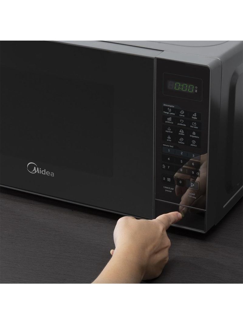 Forno Micro-ondas Midea 20 Litros 700W Prata Com Porta Espelhada MRAE22 220V