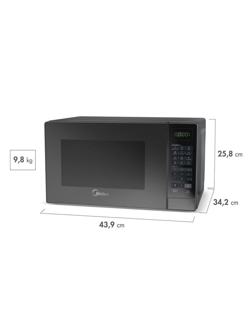 Forno Micro-ondas Midea 20 Litros 700W Prata Com Porta Espelhada MRAE22 220V