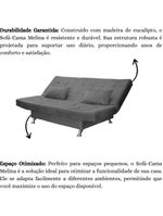 Sofá Cama Casal Com Almofadas Gabriella Suede Cinza