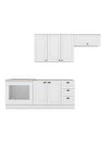 Cozinha Compacta 04 Peças com Aéreo Geladeira Amy Casa 812 Branco HP