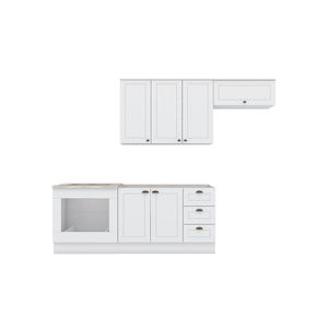 Cozinha Compacta 04 Peças com Aéreo Geladeira Amy Casa 812 Branco HP