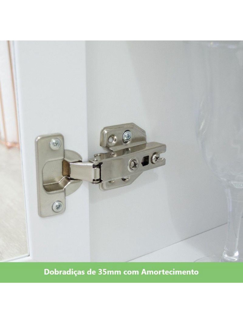 Cozinha Compacta 04 Peças com Aéreo Geladeira Amy Casa 812 Branco HP