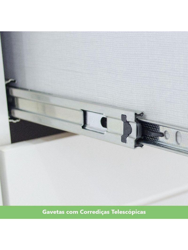 Cozinha Compacta 04 Peças com Aéreo Geladeira Amy Casa 812 Branco HP