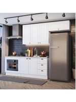 Cozinha Compacta 04 Peças com Aéreo Geladeira Amy Casa 812 Branco HP