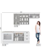 Cozinha Compacta 04 Peças com Aéreo Geladeira Amy Casa 812 Branco HP
