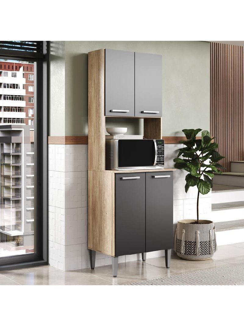 Torre Quente Carvalho com Preto Cozinha Arizona 2783 Carraro