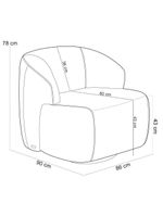 Poltrona Decorativa Orgânica Giratória Living Barolo L06 Bouclê Off White