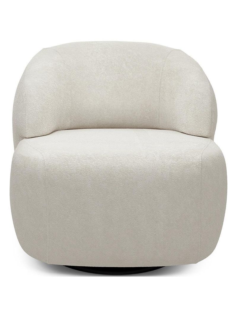 Poltrona Decorativa Orgânica Giratória Living Barolo L06 Bouclê Off White