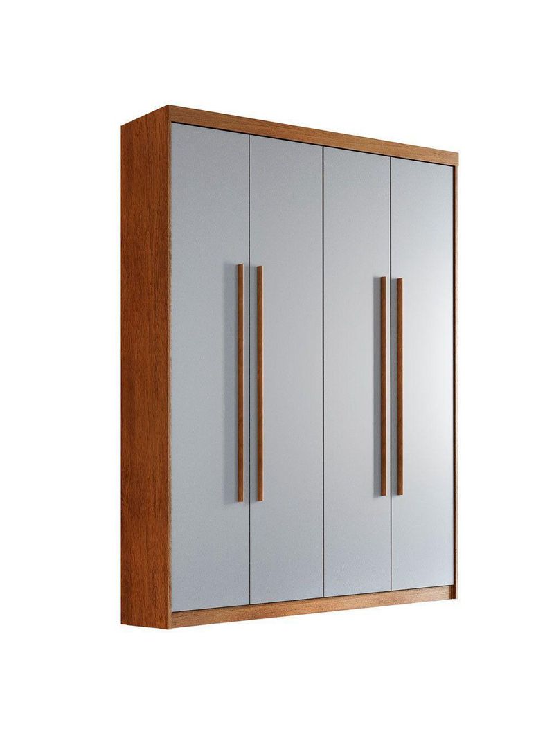 Guarda Roupa Solteiro Heros 4 Portas E 2 Gavetas Moderna Imbuia/off White