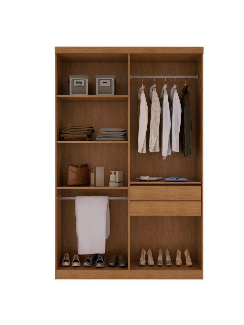 Guarda Roupa Solteiro Heros 4 Portas E 2 Gavetas Moderna Imbuia/off White