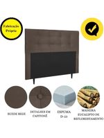 Cabeceira Estofada para Cama King Helena – 195 cm | Suede Marrom