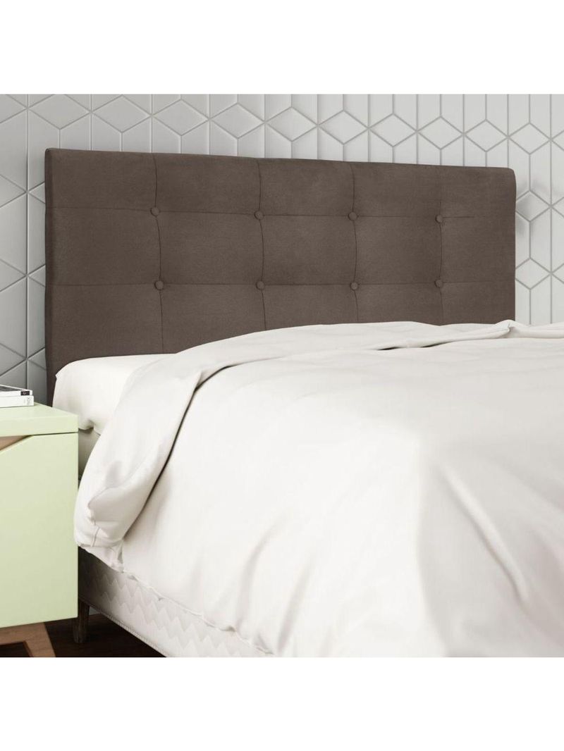 Cabeceira Estofada para Cama King Helena – 195 cm | Suede Marrom