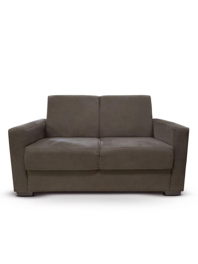Sofá Estofado 2 Lugares Sala Estar Recepção Natália Suede Marrom