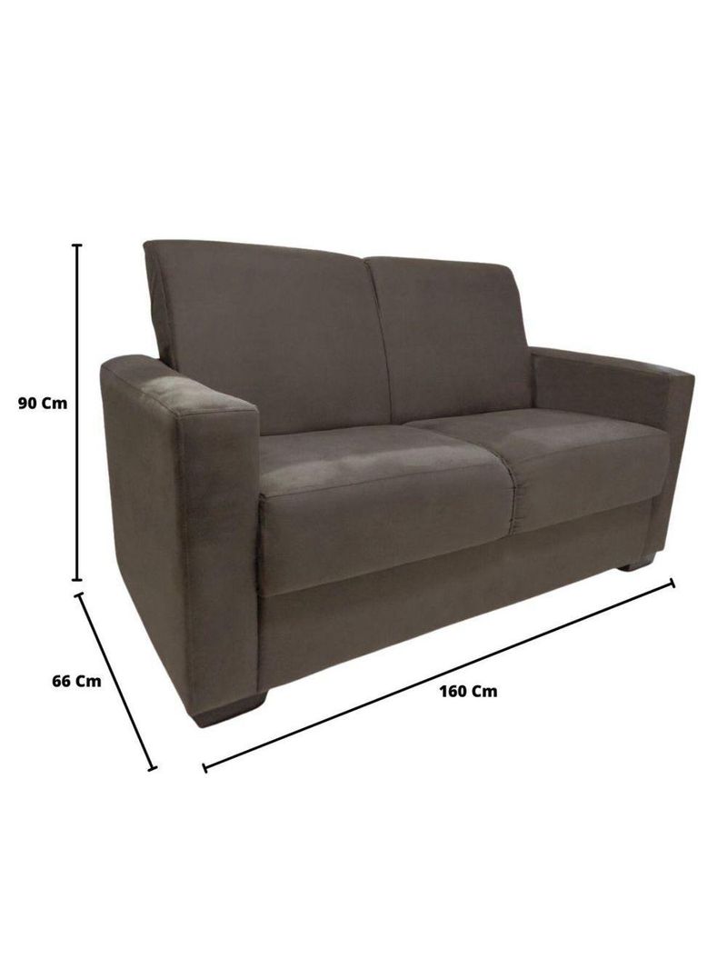 Sofá Estofado 2 Lugares Sala Estar Recepção Natália Suede Marrom