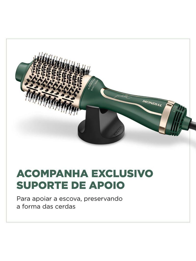 Escova Secadora By Juliette Mondial Verde Oliva 1200w Bivolt