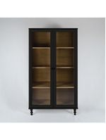 Cristaleira Estante Para Livros Ditália 2 Portas Vidro Preto