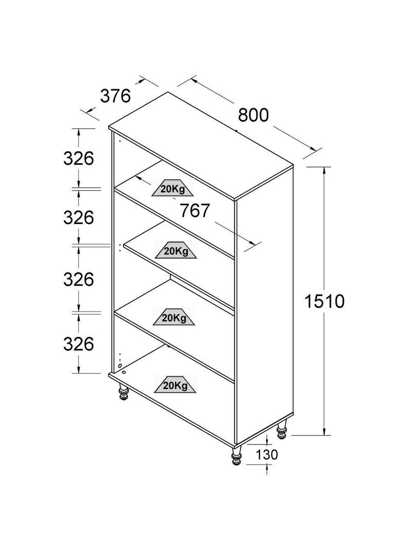 Cristaleira Estante Para Livros Ditália 2 Portas Vidro Preto