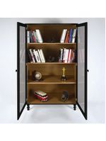 Cristaleira Estante Para Livros Ditália 2 Portas Vidro Preto