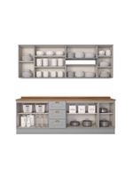 Cozinha Compacta Com Tampo 7 Peças Amy Casa 812 Cinza