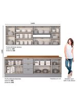 Cozinha Compacta Com Tampo 7 Peças Amy Casa 812 Cinza