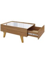 Mesa de Centro com Espelho 1 Gaveta Sena 90cm Bechara Naturalle