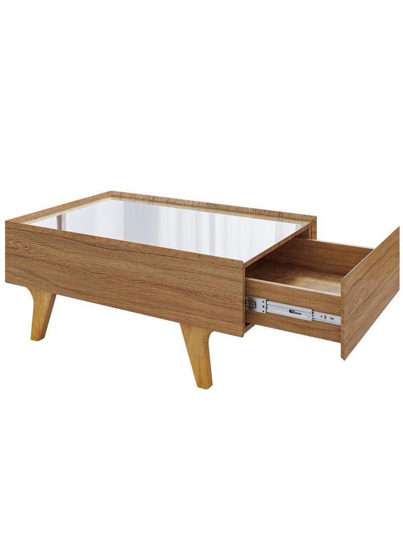 Mesa de Centro com Espelho 1 Gaveta Sena 90cm Bechara Naturalle