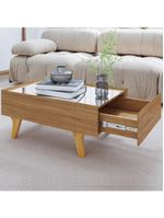 Mesa de Centro com Espelho 1 Gaveta Sena 90cm Bechara Naturalle