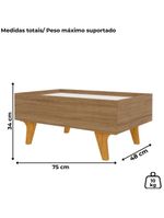 Mesa de Centro com Espelho 1 Gaveta Sena 90cm Bechara Naturalle