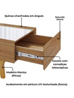 Mesa de Centro com Espelho 1 Gaveta Sena 90cm Bechara Naturalle