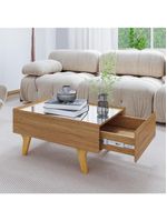 Mesa de Centro com Espelho 1 Gaveta Sena 90cm Bechara Naturalle