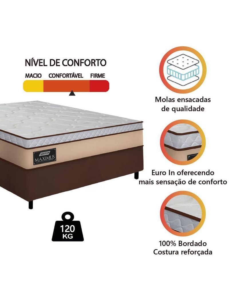 Cama Box Casal Queen Gazin Colchão Molas Ensacadas Maximus