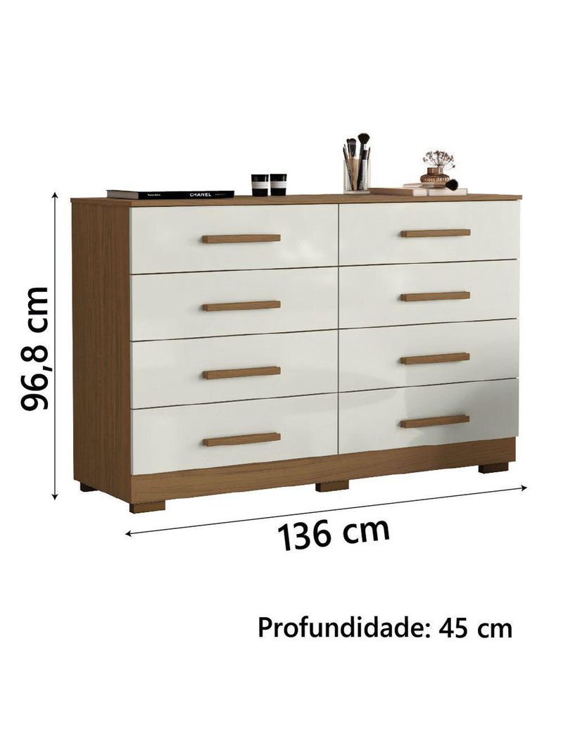 Cômoda 8 Gavetas évora Aramóveis Atacam/off