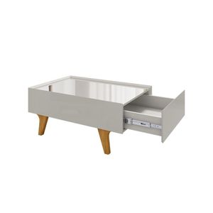 Mesa De Centro Com Espelho 1 Gaveta Sena 90 Cm Bechara Off White