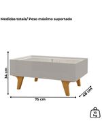 Mesa De Centro Com Espelho 1 Gaveta Sena 90 Cm Bechara Off White