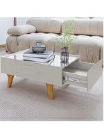 Mesa De Centro Com Espelho 1 Gaveta Sena 90 Cm Bechara Off White