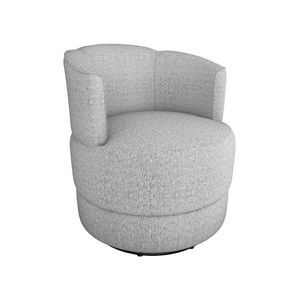 Poltrona Base Giratoria Marselha Linho Vancouver Milani Store Bege
