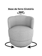 Poltrona Base Giratoria Marselha Linho Vancouver Milani Store Bege