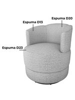 Poltrona Base Giratoria Marselha Linho Vancouver Milani Store Bege